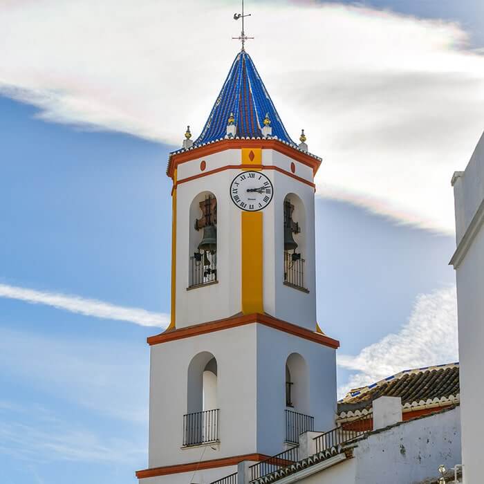 Nuestra Señora de la Encarnación church... rising majestically above Yunquera town centre