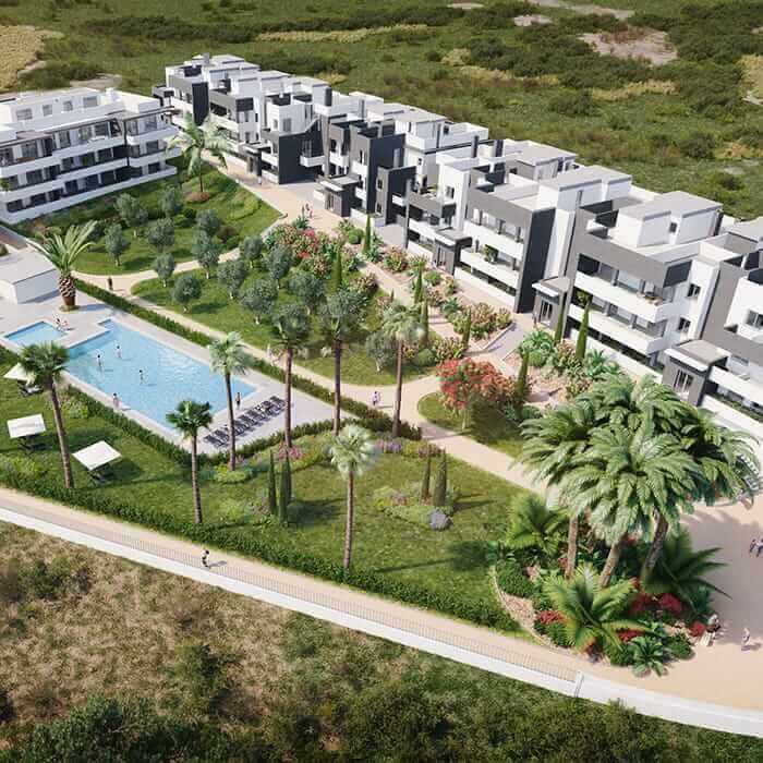New built apartments for sale in Estepona. Natural environment 