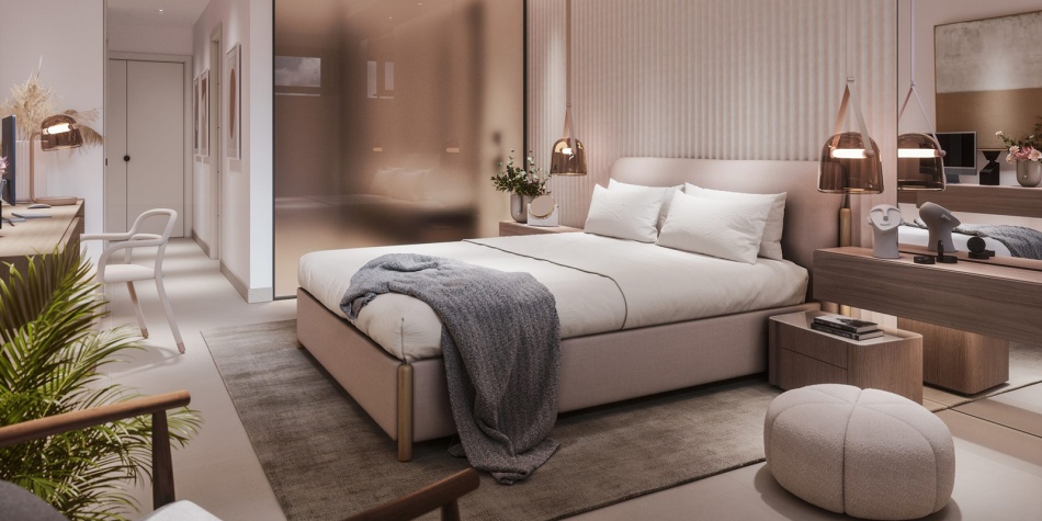 Chambre à coucher de style moderne et luxueux