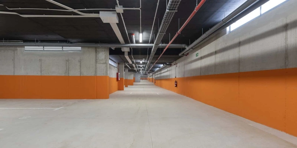 Vue du parking souterrain